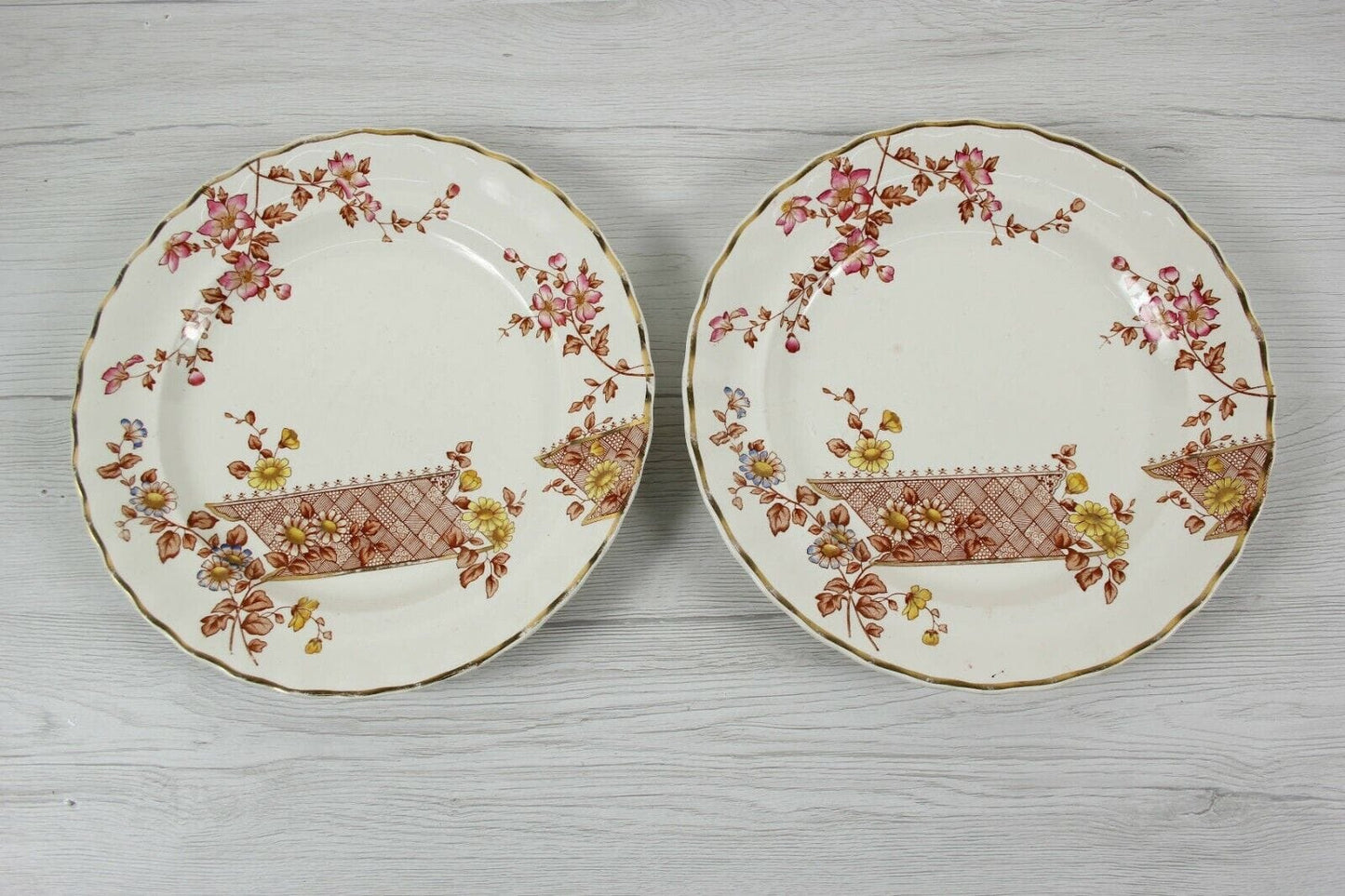 Set servizio di piatti antichi inglesi in ceramica Keeling & Co piatto piano Ceramiche e Porcellane