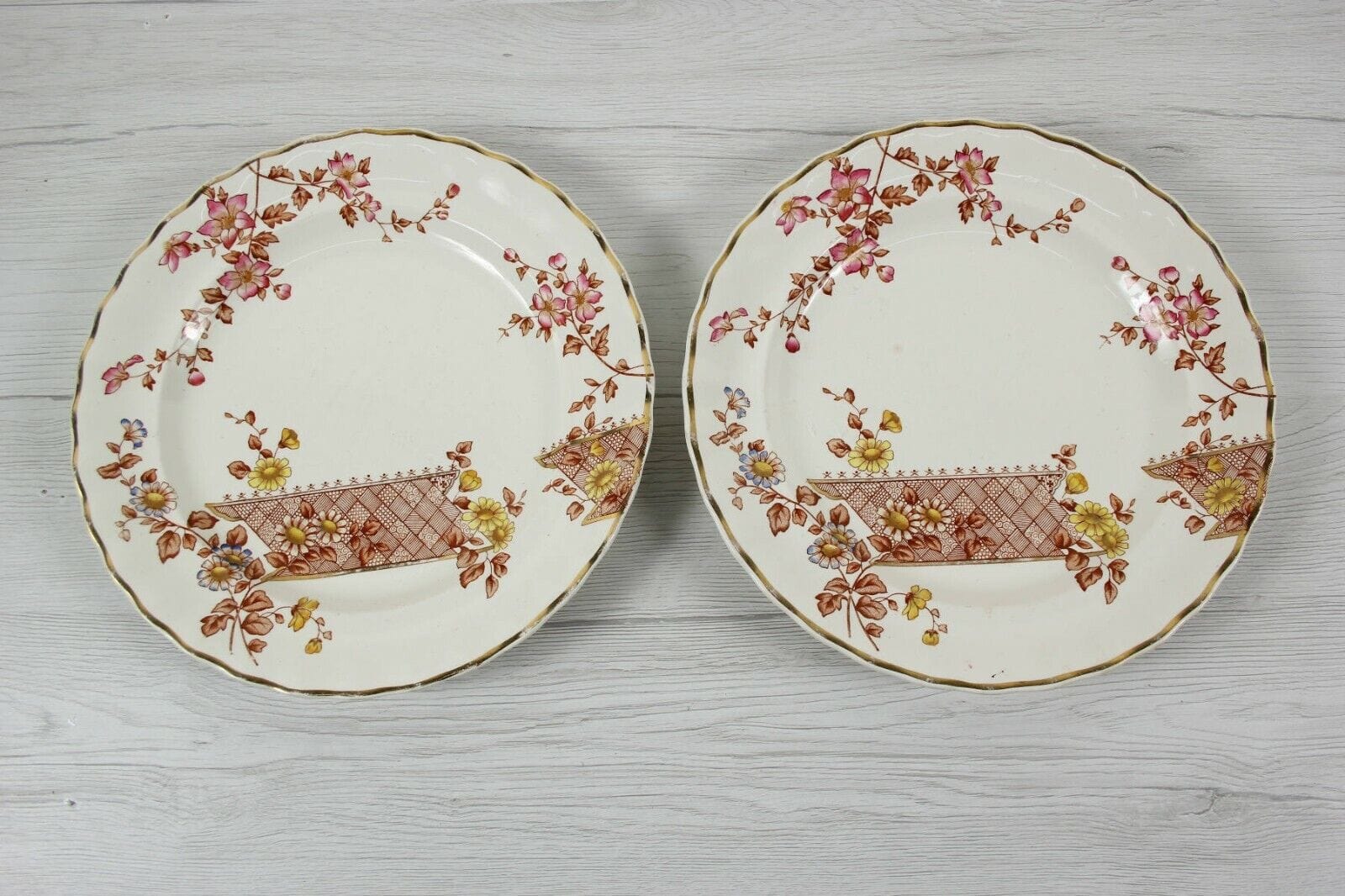 Set servizio di piatti antichi inglesi in ceramica Keeling & Co piatto piano Ceramiche e Porcellane