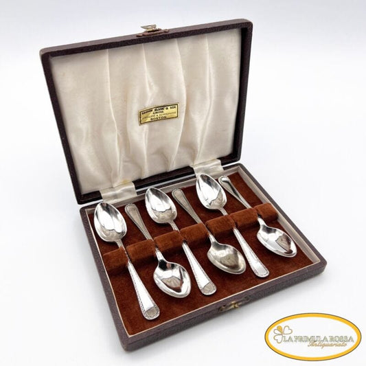 Set servizio di posate antiche in argento silver plated cucchiaini da per caffe Sheffield & Argento