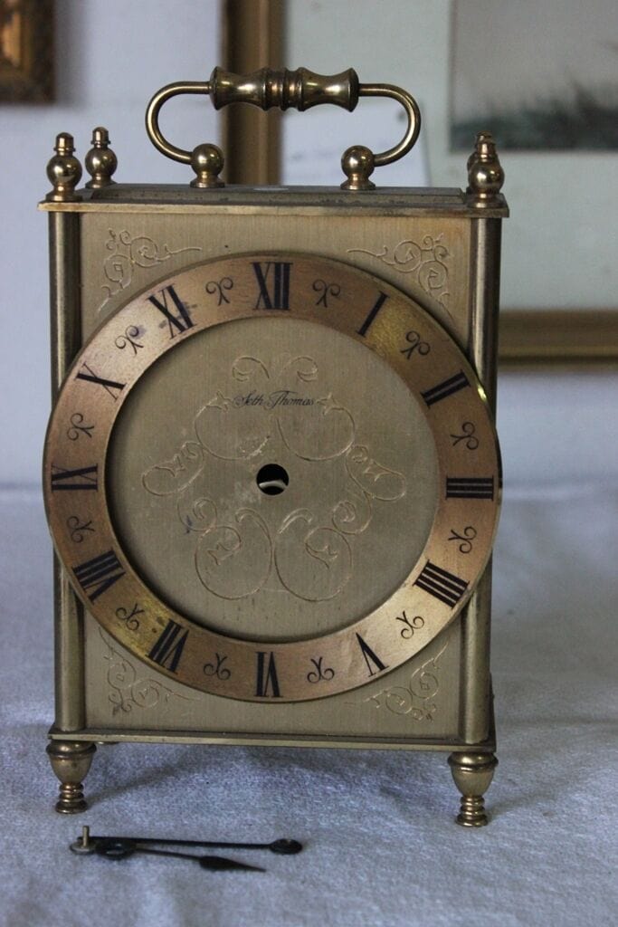 SET THOMAS   OROLOGIO  D'EPOCA / PENDOLINA VINTAGE IN OTTONE NO MECCANISMO Orologi, Accessori & Ricambi