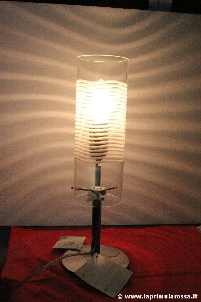 SIL LUX LAMPADA DA TAVOLO CROMATA E VETRO VINTAGE ITALIAN DESIGN TABLE LAMP Lampade Appliques