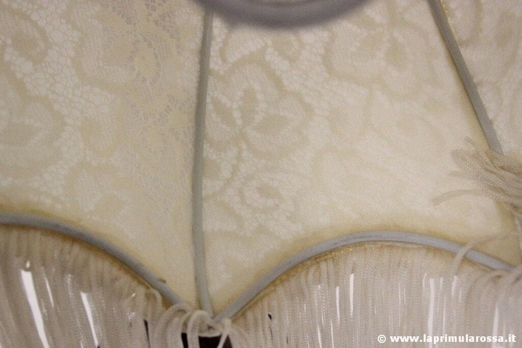 SINGOLARE PARALUME IN PIZZO COLOR PANNA H cm 17 diam.25 PER LAMPADA - LUME Lampade Appliques