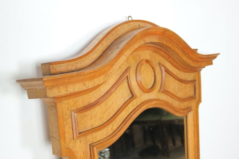 Specchiera antica grande specchio con cornice in legno di radica chiaro vecchio Complementi d'arredo