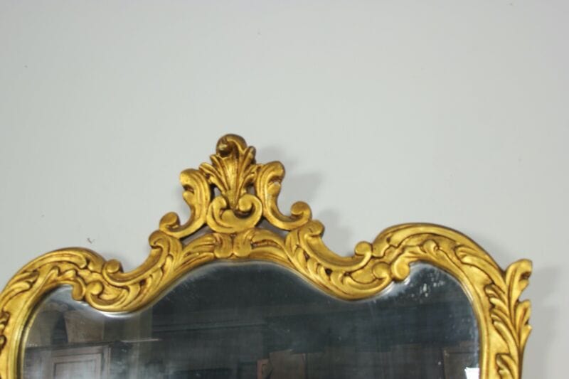 Specchiera specchio antico dorato grande con cornice intagliata in legno e oro Complementi d'arredo