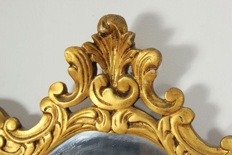 Specchiera specchio antico dorato grande con cornice intagliata in legno e oro Complementi d'arredo