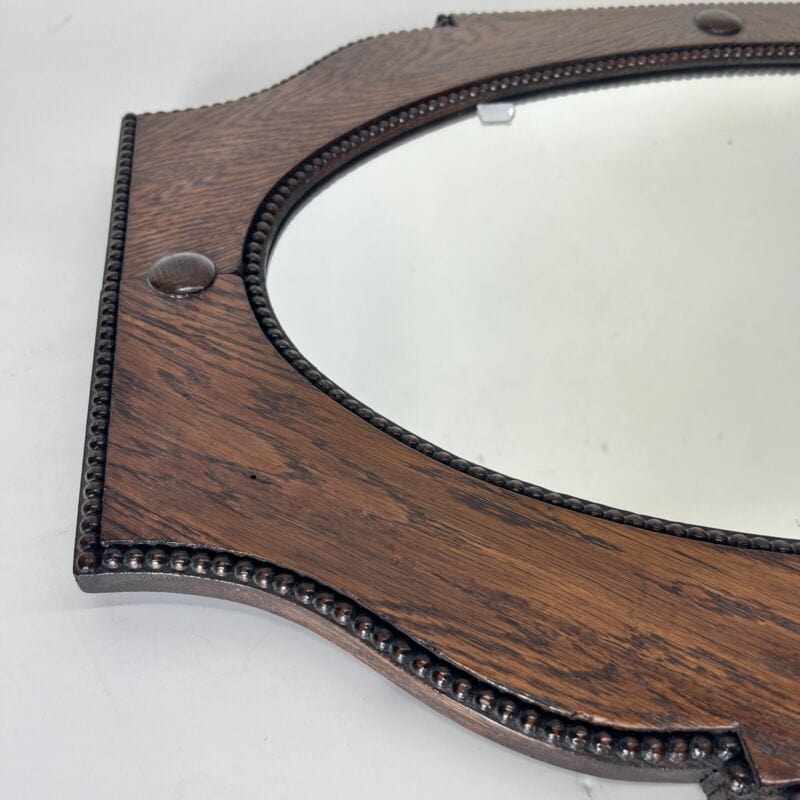 Specchio antico specchiera ovale con cornice sagomata in legno da parete vintage Complementi d'arredo