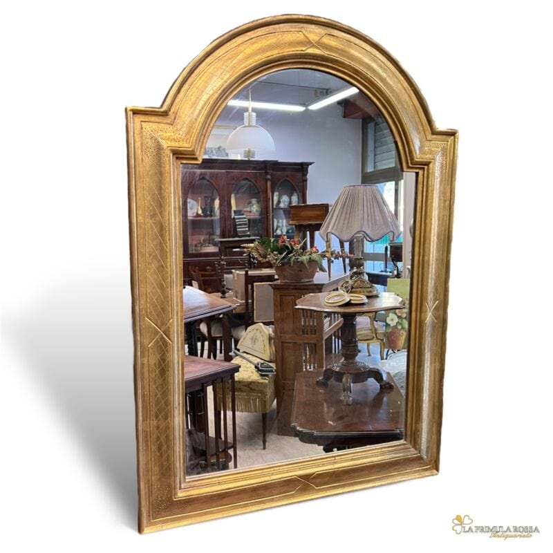 Specchio Specchiera stile antico 800 vintage in legno cornice con foglia oro Complementi d'arredo