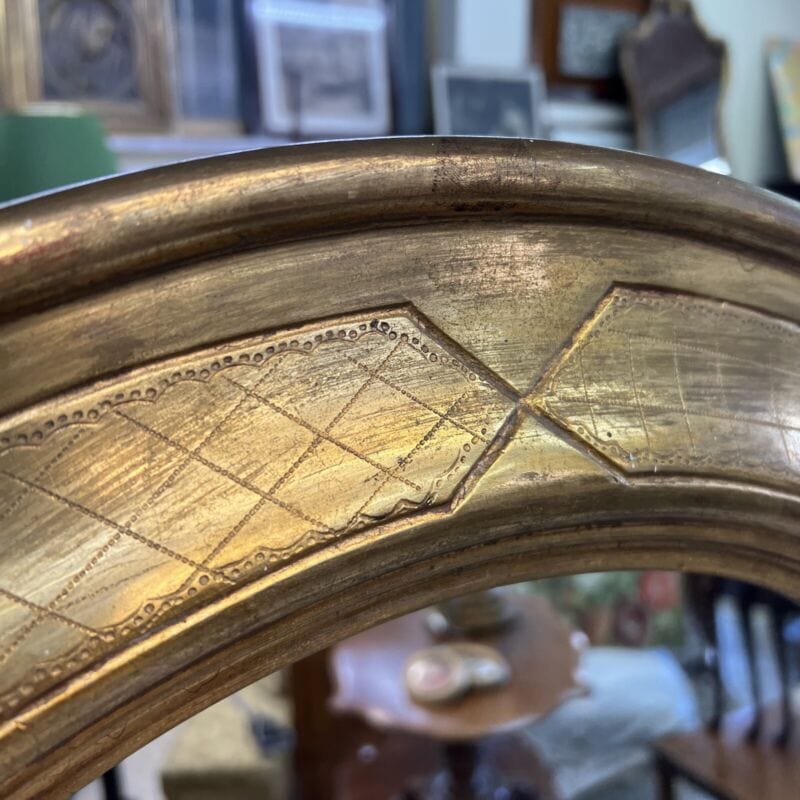 Specchio Specchiera stile antico 800 vintage in legno cornice con foglia oro Complementi d'arredo