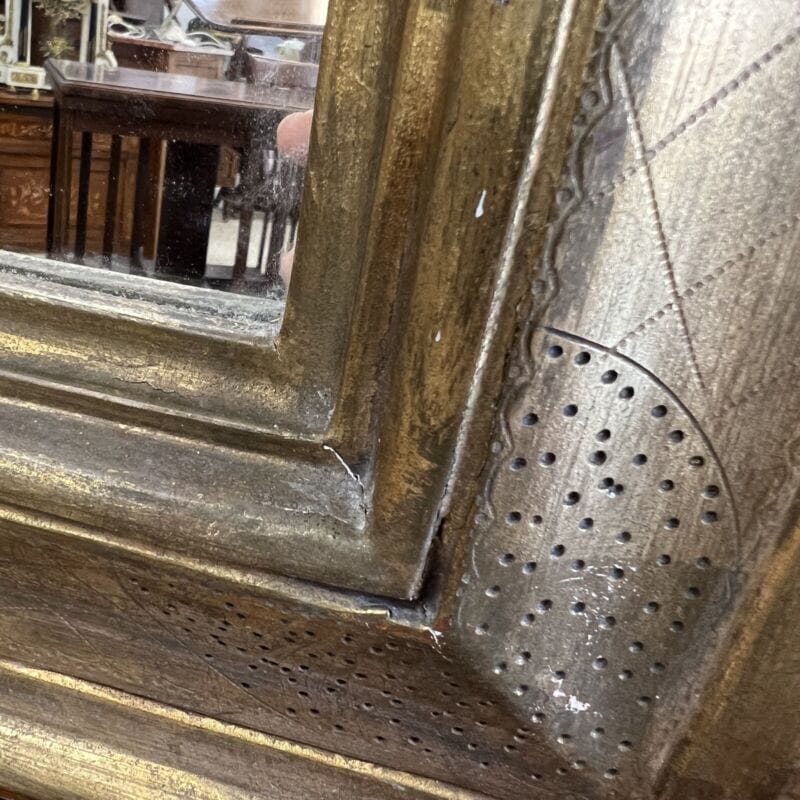Specchio Specchiera stile antico 800 vintage in legno cornice con foglia oro Complementi d'arredo