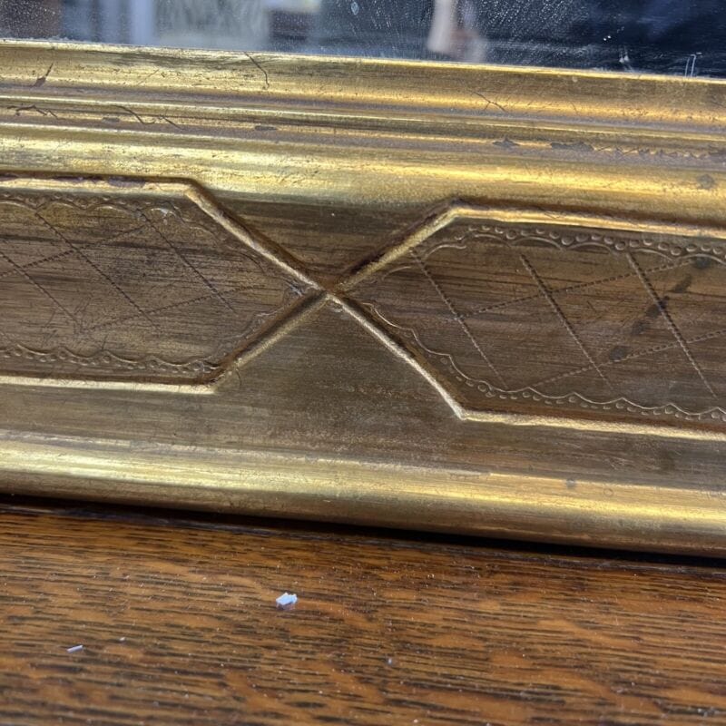 Specchio Specchiera stile antico 800 vintage in legno cornice con foglia oro Complementi d'arredo