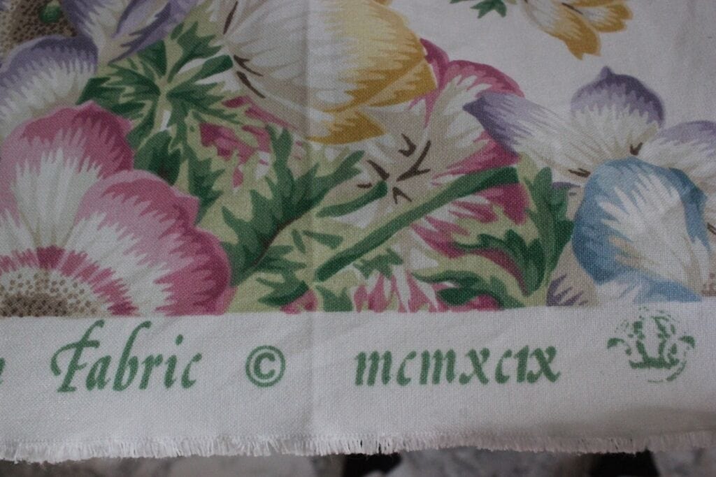 Stock di tessuto cotone vintage inglese RAMM FABRIC stoffa anemone tappezzeria Corredo Pizzi e Tessuti