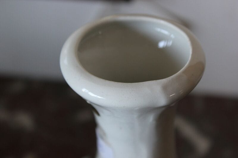 STUPENDO VASETTO VINTAGE IN CERAMICA CON FIORE H cm 17 - VINTAGE PORCELAIN VASE Ceramiche e Porcellane