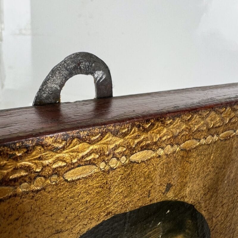 Tavola Sacro Cuore di Gesù in legno e oro Icona religiosa Stampa Vintage 900 Oggetti sacri - rosari