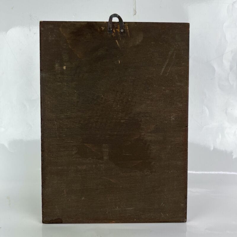 Tavola Sacro Cuore di Gesù in legno e oro Icona religiosa Stampa Vintage 900 Oggetti sacri - rosari