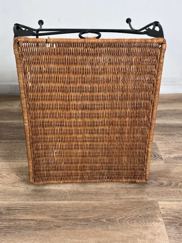 Tavolini vintage da caffe in paglia rattan vimini stile country chic ferro nero Arredamento