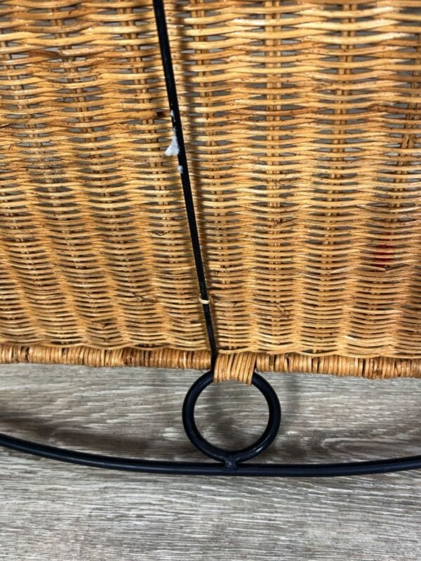 Tavolini vintage da caffe in paglia rattan vimini stile country chic ferro nero Arredamento