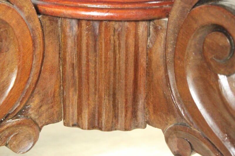 Tavolino tavolo antico in legno mogano ovale a biscotto con cassetti epoca 800 Arredamento