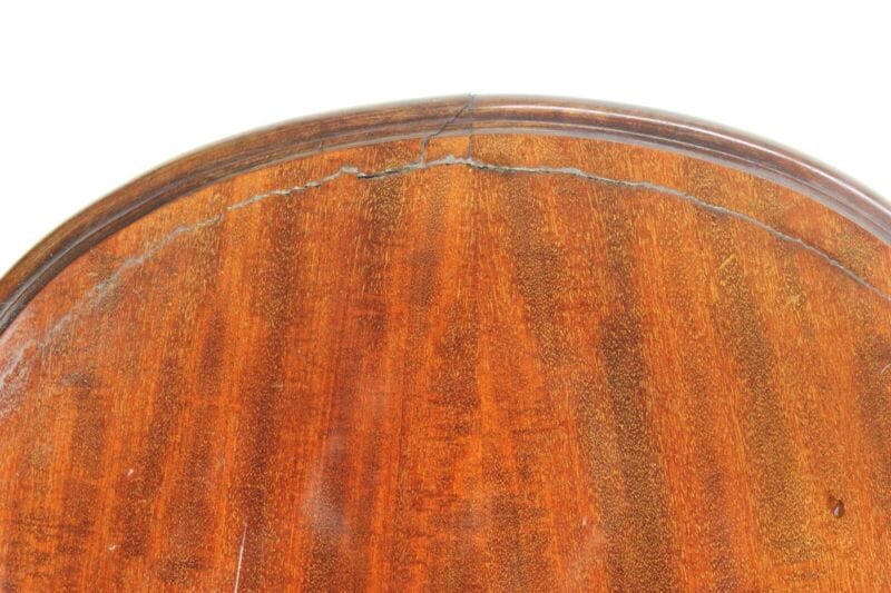 Tavolino tavolo antico in legno mogano ovale a biscotto con cassetti epoca 800 Arredamento
