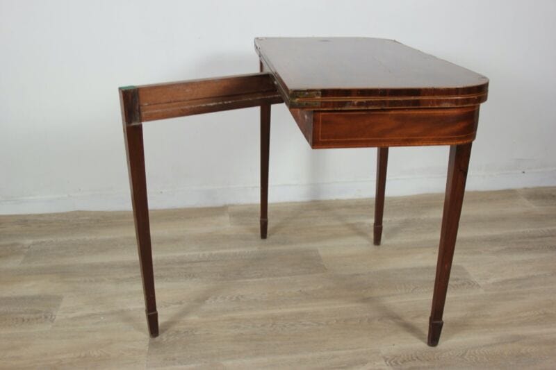 Tavolo da gioco antico inglese epoca 700 Giorgio III consolle in legno di mogano Arredamento