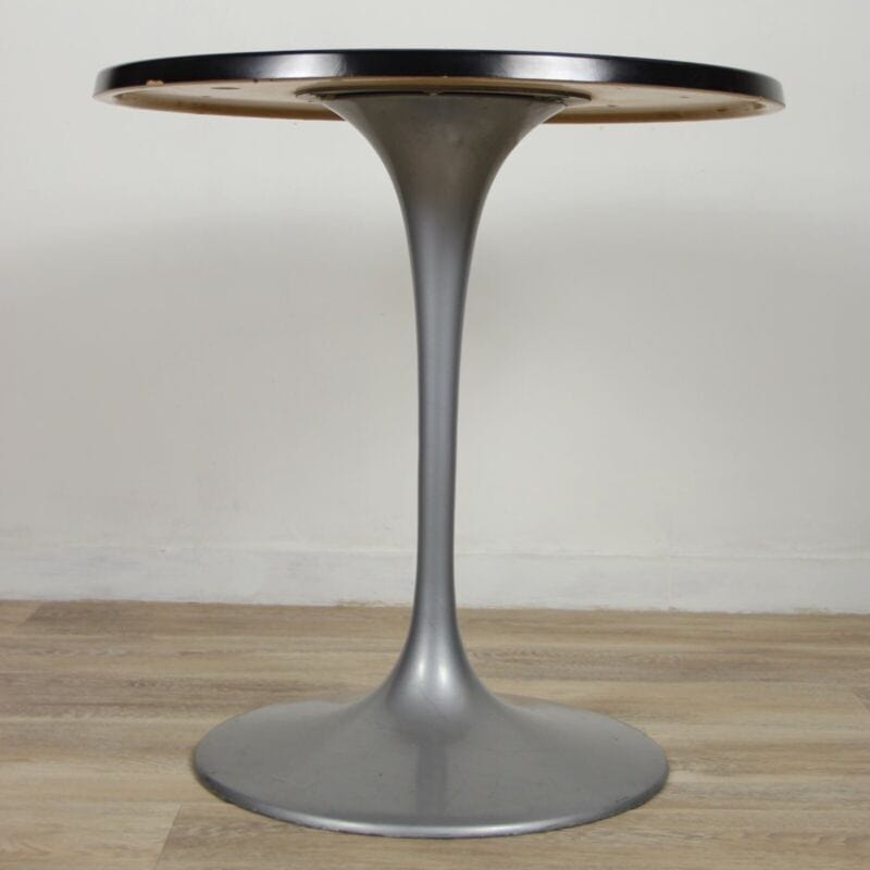 Tavolo Tulip tondo usato Grigio e Nero tavolino a fungo originale Vintage 70 cm Arredamento