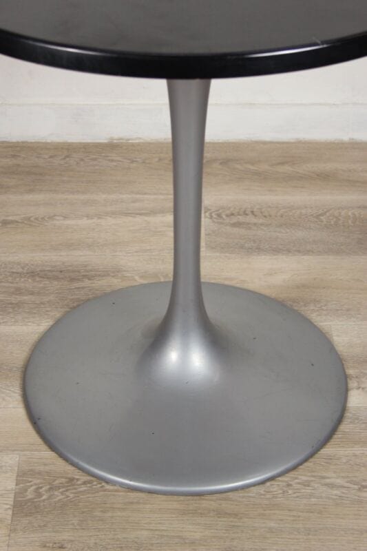 Tavolo Tulip tondo usato Grigio e Nero tavolino a fungo originale Vintage 70 cm Arredamento