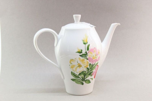 Teiera in porcellana caffettiera vintage Richard Ginori antica bianca a fiori Ceramiche e Porcellane