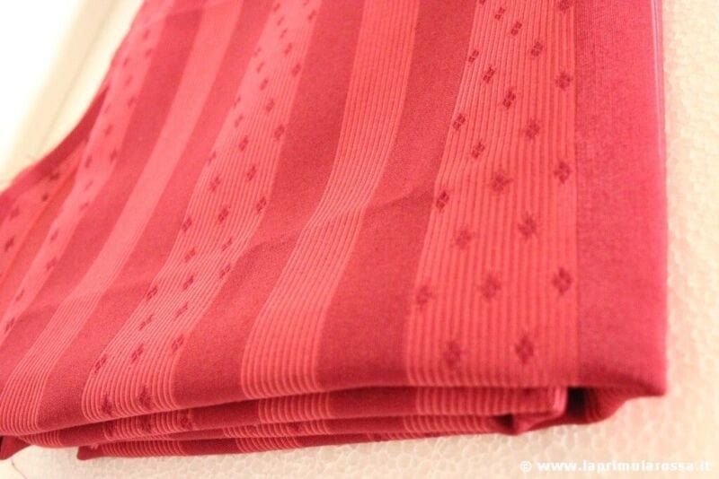TESSUTO VINTAGE DI TAPPEZZERIA - SCAMPOLO STOFFA  BORDEAUX A RIGHE cm 190 x 140 Corredo Pizzi e Tessuti
