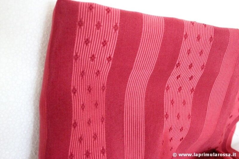 TESSUTO VINTAGE DI TAPPEZZERIA - SCAMPOLO STOFFA  BORDEAUX A RIGHE cm 190 x 140 Corredo Pizzi e Tessuti