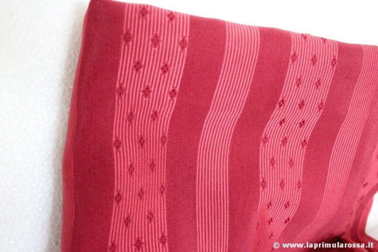 TESSUTO VINTAGE DI TAPPEZZERIA - SCAMPOLO STOFFA  BORDEAUX A RIGHE cm 190 x 140 Corredo Pizzi e Tessuti
