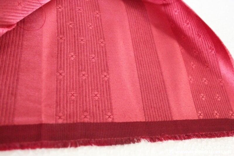TESSUTO VINTAGE DI TAPPEZZERIA - SCAMPOLO STOFFA  BORDEAUX A RIGHE cm 190 x 140 Corredo Pizzi e Tessuti