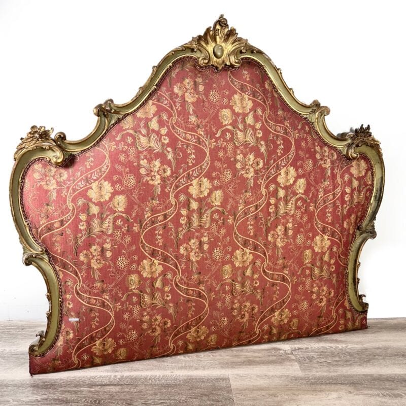 Testata testiera da per Letto in stile antico barocco in legno tessuto imbottita Arredamento