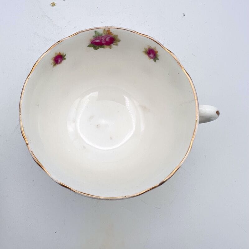 Trio da tè the antico Inglese in Porcellana Royal Doulton + Piattino dolce rose Ceramiche e Porcellane