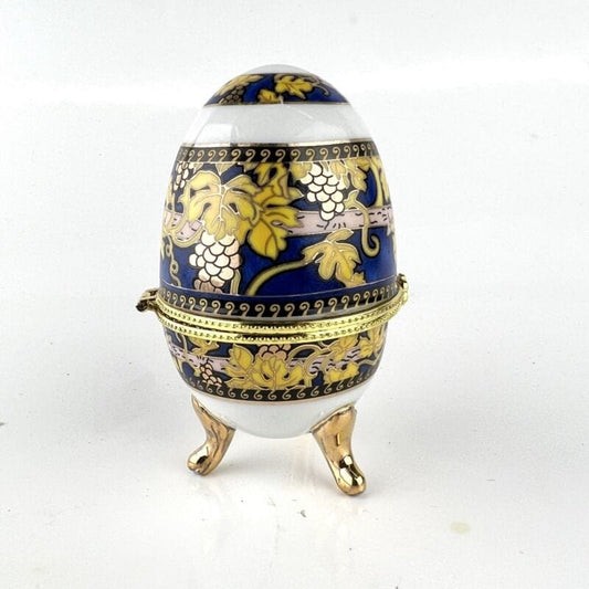 Uovo da collezione in porcellana decorativo ceramica portagioie stile Faberge' 9 Ceramiche e Porcellane