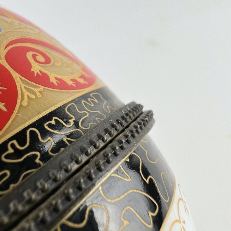 Uovo da collezione in porcellana decorativo ceramica portagioie stile Faberge' 9 Ceramiche e Porcellane