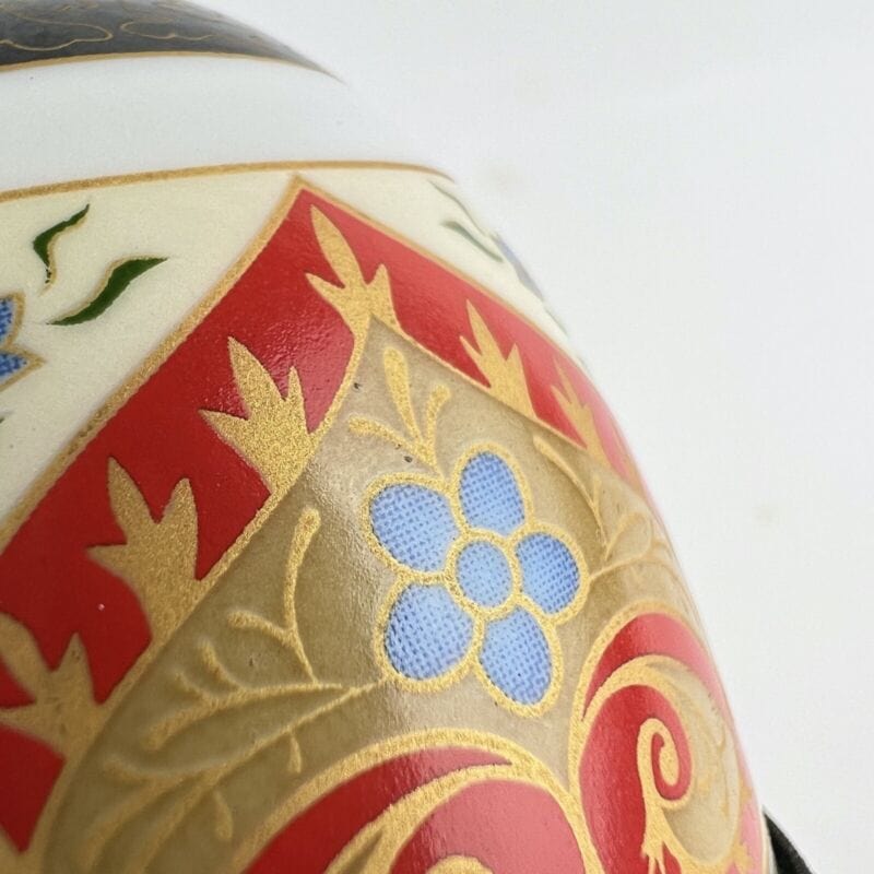 Uovo da collezione in porcellana decorativo ceramica portagioie stile Faberge' 9 Ceramiche e Porcellane