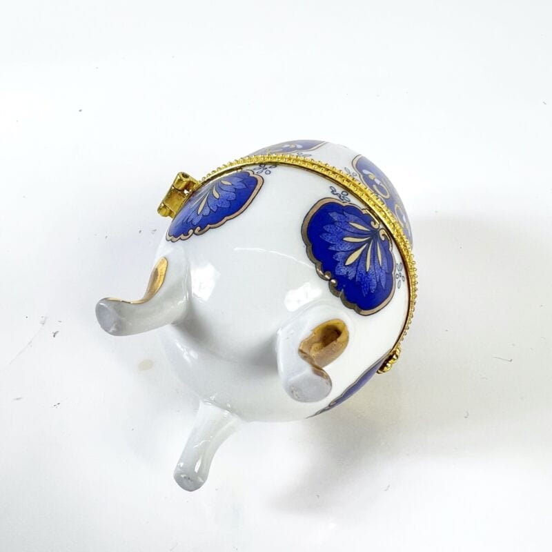 Uovo da collezione in porcellana decorativo ceramica portagioie stile Faberge' Ceramiche e Porcellane