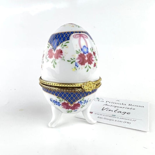 Uovo da Collezione vintage in Porcellana bianca ceramica scatola portagioie Ceramiche e Porcellane