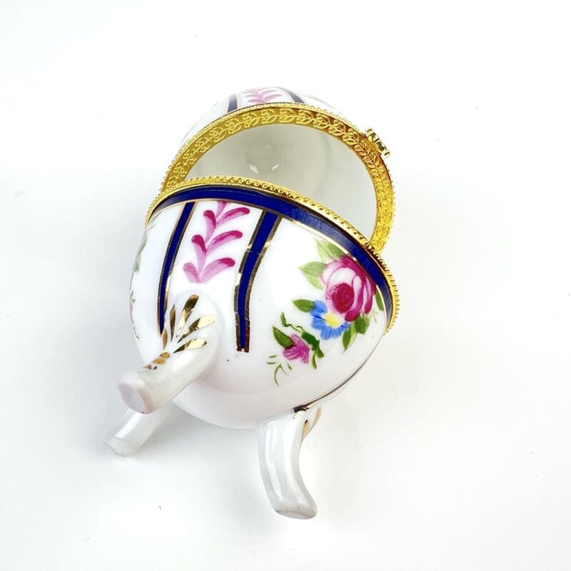 Uovo da Collezione vintage in porcellana decoro con Fiori piccolo ceramica Ceramiche e Porcellane