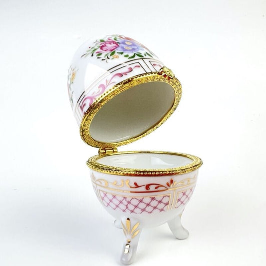 Uovo da Collezione vintage in porcellana decoro Fiori piccolo ceramica Pasqua Ceramiche e Porcellane