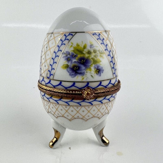 Uovo da Collezione vintage in porcellana decoro Fiori piccolo ceramica Pasqua Ceramiche e Porcellane