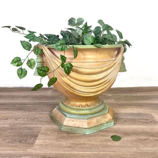 Vaso grande in ceramica base per tavolo fioriera a calice anfora stile barocco Vintage