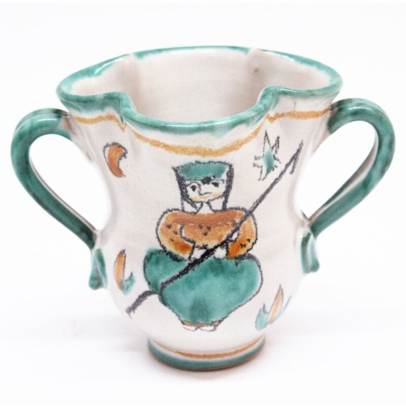 Vaso in ceramica di vietri porta fiori caraffa brocca vintage Vasetto CASSETTA Ceramiche e Porcellane