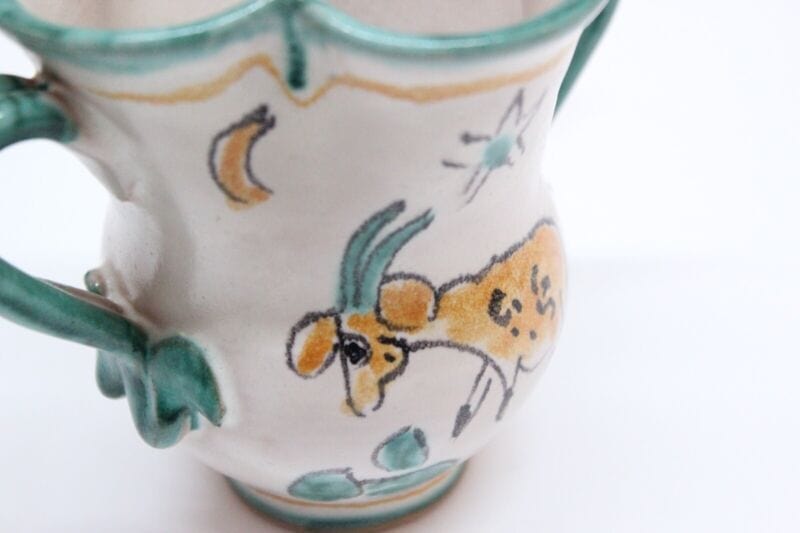 Vaso in ceramica di vietri porta fiori caraffa brocca vintage Vasetto CASSETTA Ceramiche e Porcellane