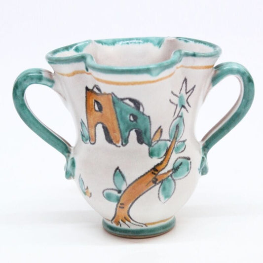 Vaso in ceramica di vietri porta fiori caraffa brocca vintage Vasetto CASSETTA . Ceramiche e Porcellane