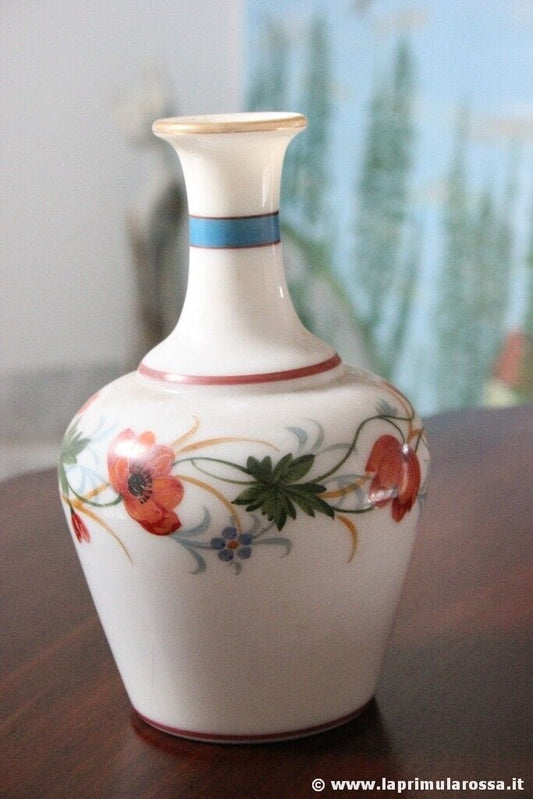 Vaso in vetro lattimo vintage  dipinto a mano  Vaso con fiori made in Italy Ceramiche e Porcellane