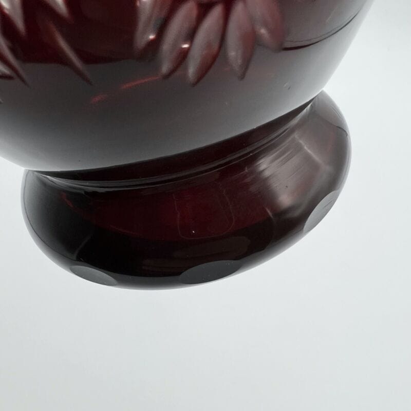 Vaso porta fiori in vetro critallo rosso rubino liberty vasetto boemia italia Y Vetri e Cristalli