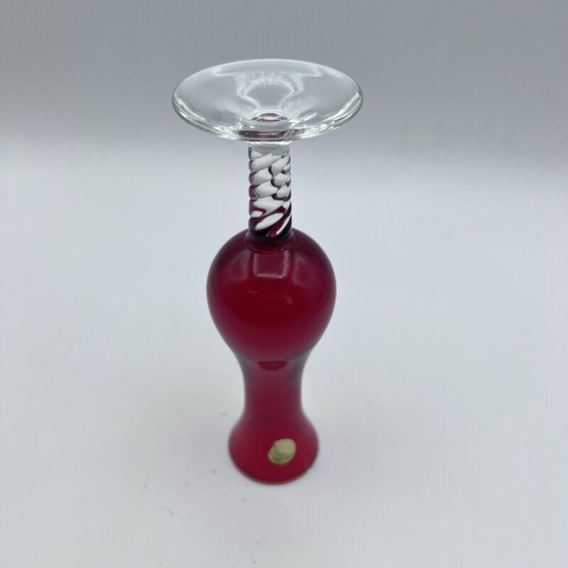 Vaso porta fiori in vetro rosso trasparente vasetto stretto monofiore di Murano Vetri e Cristalli