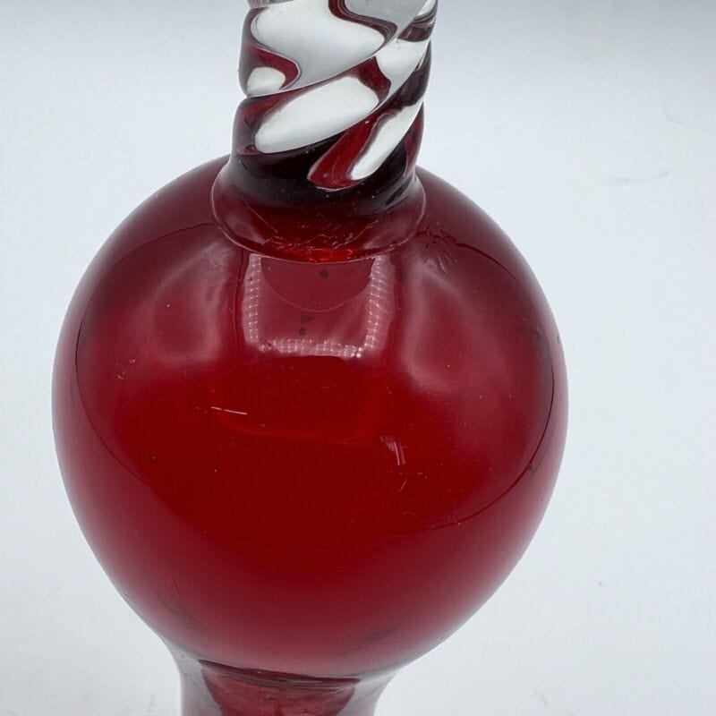 Vaso porta fiori in vetro rosso trasparente vasetto stretto monofiore di Murano Vetri e Cristalli