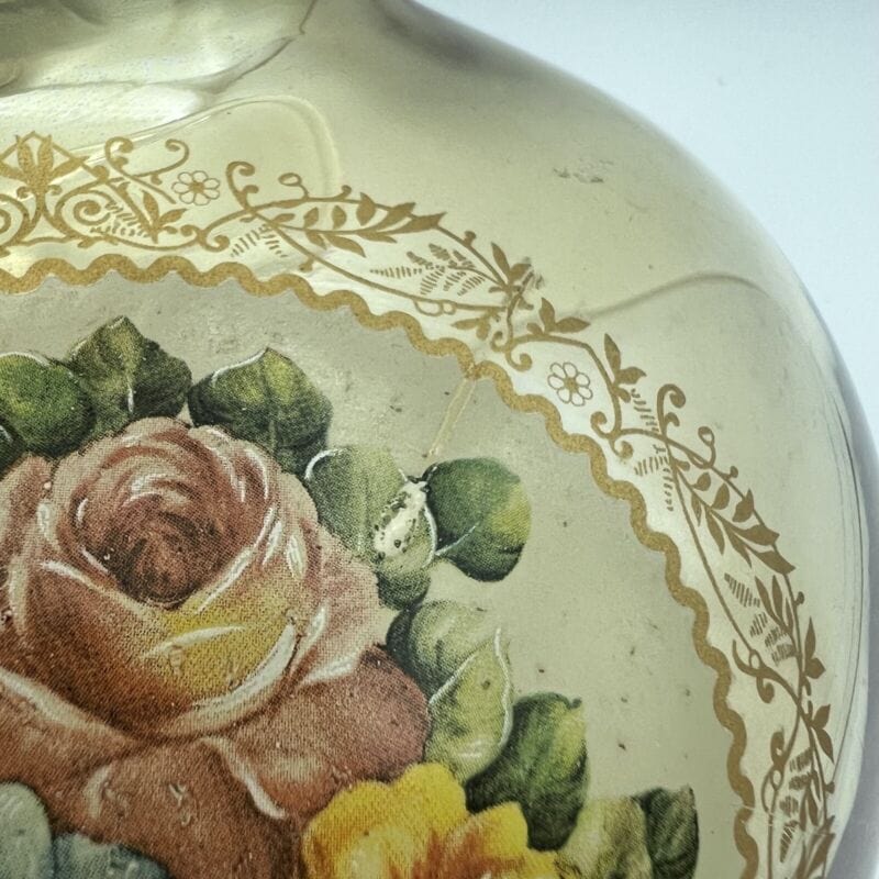 Vaso porta fiori in vetro vintage ambrato portafiori Bocca Larga decorato Vetri e Cristalli