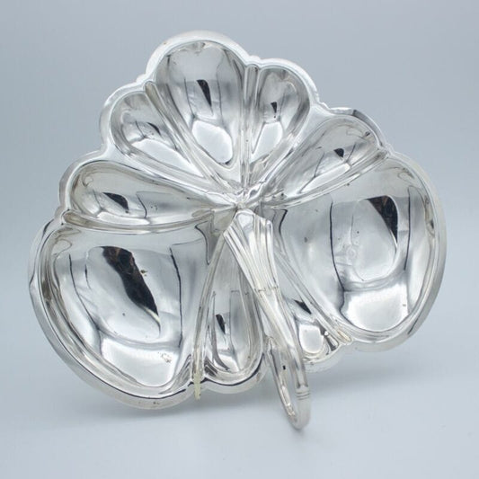 Vassoio in argento sheffield antico silver plated antipastiera con manico piatto Sheffield & Argento